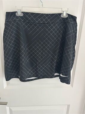 Nike Black Grid-Print Athletic Skort